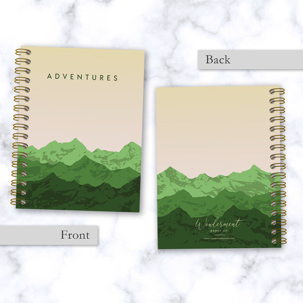 Adventures-Mountain-Range-Travel Notebook_Front and Back Cover