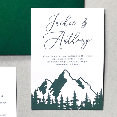 Invitation - The Aurora Suite - Mountains in the Woods Wedding Theme