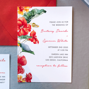 Invitation - The Bianca Suite - Burnt Orange and Yellow Watercolor Floral Wedding Suite