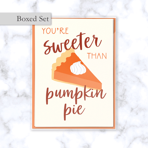 Sweeter Than Pumpkin Pie Fall Greeting Card Boxed Set - Set of 4 Cards & Envelopes