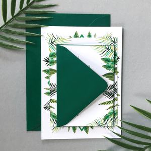 Wedding Sample Pack - The Callisto Suite - Tropical Palm Leaves Wedding Theme with Watercolor Tropical Leaves