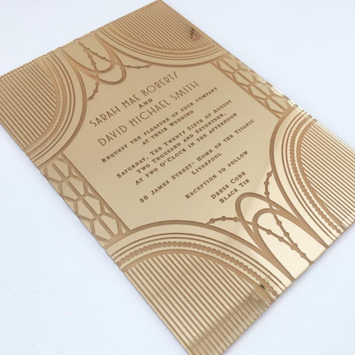 Acrylic Gold Gatsby Wedding Invitation by Aedesigns