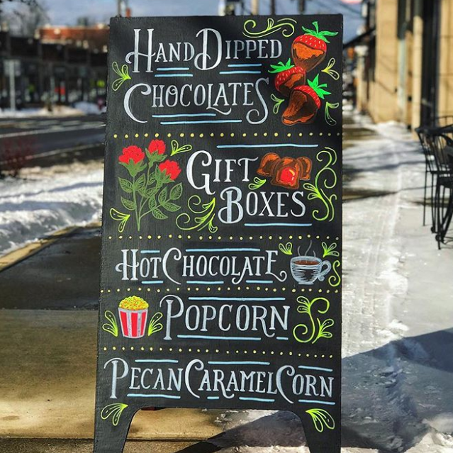 Chalkboard Retail Sidewalk Sign Hand Lettered and Illustrated by Lisa_quine