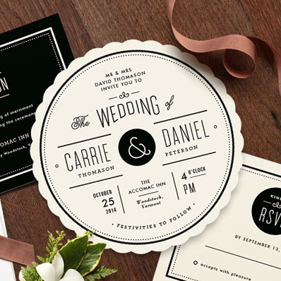 Scalloped Circle Wedding Invitation by Minted