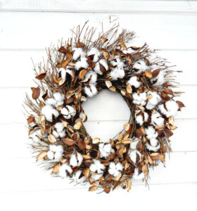 Rustic Farmhouse Cotton Wreath by WildRidgeDesign