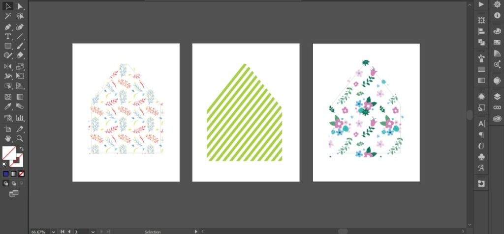Custom designed patterned envelope liners using Adobe Illustrator